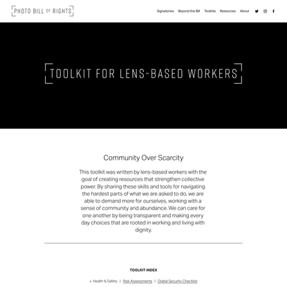 Toolkit for Lens-Based Workers — Photo Bill of Rights