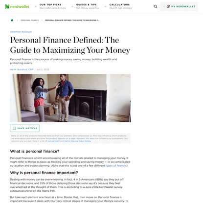 Personal Finance Defined: The Guide to Maximizing Your Money - NerdWallet