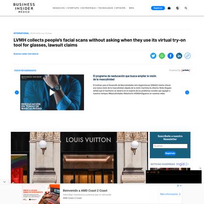 LVMH collects people's facial scans without asking when they use its virtual try-on tool for glasses, lawsuit claims | Busin...