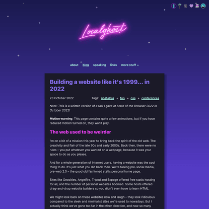Building a website like it’s 1999... in 2022 - localghost