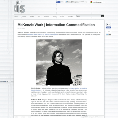 McKenzie Wark | Information-Commodification