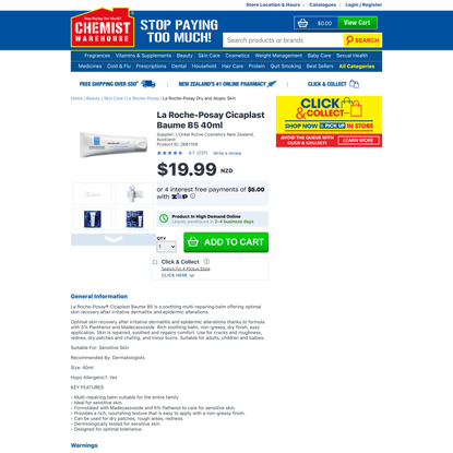 Buy La Roche-Posay Cicaplast Baume B5 40ml Online at Chemist Warehouse®