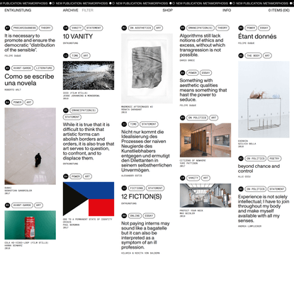 Archive • Entkunstung