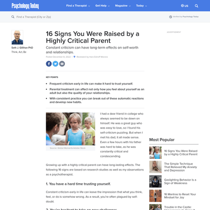 16 Signs You Were Raised by a Highly Critical Parent | Psychology Today