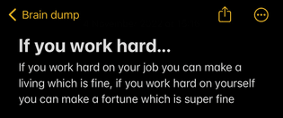 If you work hard...