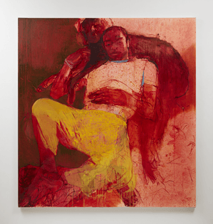 Jennifer Packer, Idle Hands, 2021, Oil on canvas, 90 x 84 inches (228.6 x 213.36 cm)