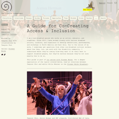 A Guide for Co-Creating Access &amp; Inclusion