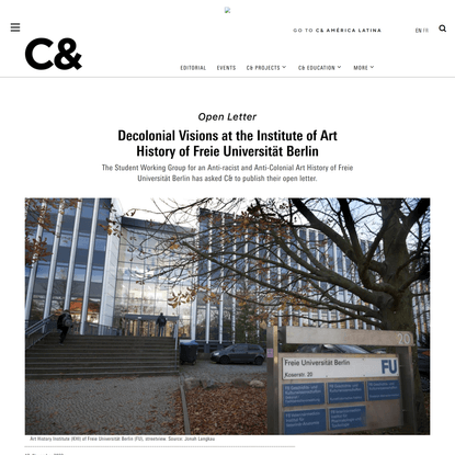 Decolonial Visions at the Institute of Art History of Freie Universität Berlin