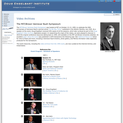 1995 Vannevar Bush Symposium - videos and links - Doug Engelbart Institute