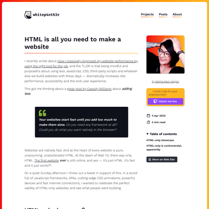 HTML is all you need to make a website