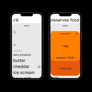 Ce food app mobile minimal orange black white grey