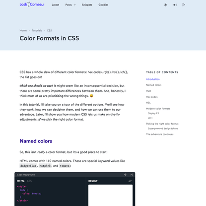 Color Formats in CSS