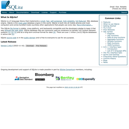 SQLite Home Page