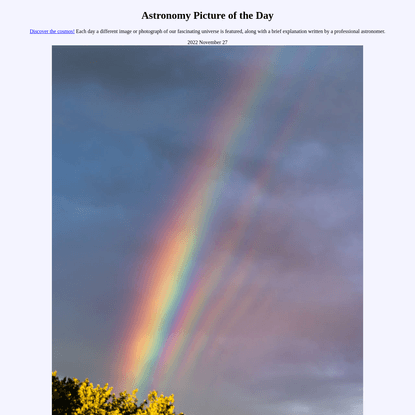 APOD: 2022 November 27 - Supernumerary Rainbows over New Jersey