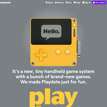 Playdate. Pre-order now!
