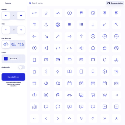 Ikonate – fully customisable & accessible vector icons