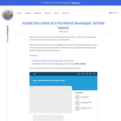 Inside the mind of a frontend developer: Article layout - Ahmad Shadeed
