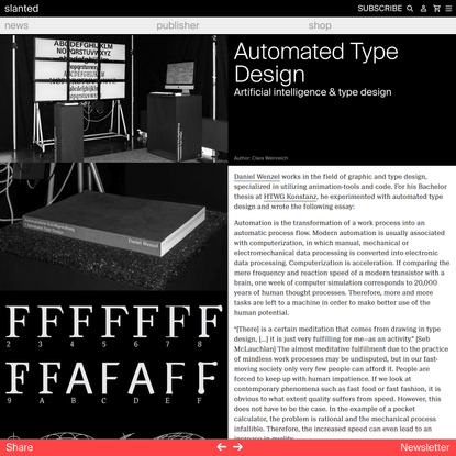 Automated Type Design - Artificial intelligence &amp; type design - slanted