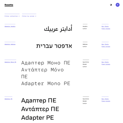 Rosetta - Fonts