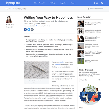 Writing Your Way to Happiness | Psychology Today