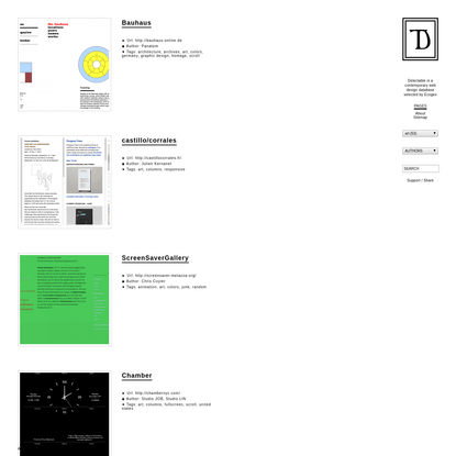 Delectable - Contemporary web design database - art
