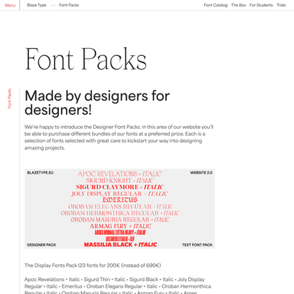 Font Packs | Type Design foundry | We design fonts for blazing hot projects!