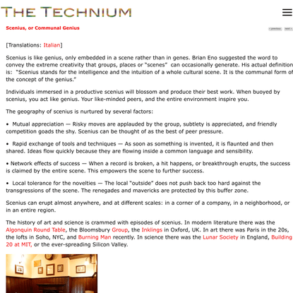Scenius, or Communal Genius