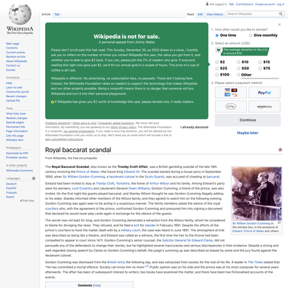 Royal baccarat scandal - Wikipedia