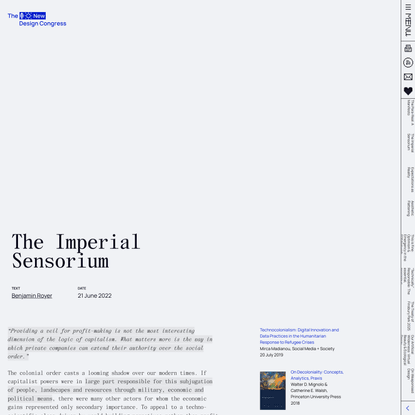 The Imperial Sensorium - A New Design Congress Essay