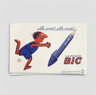 960s Bic pen promotional blotter