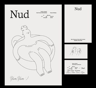 Visual identity for Nud, an artisanal bakery and coffee shop.⁠
