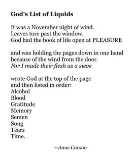 God's List of Liquids