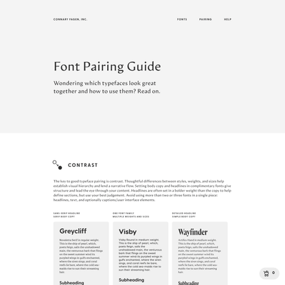 Connary Fagen:Font Pairing Guide