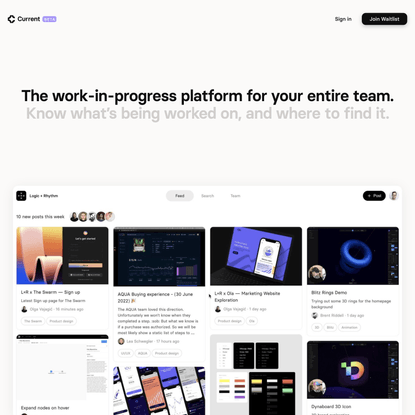 Current · The visibility platform for your entire team