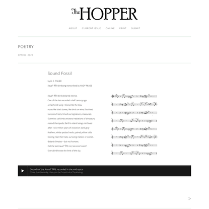 Sound Fossil — The Hopper | Environmental Lit. Poetry. Art.