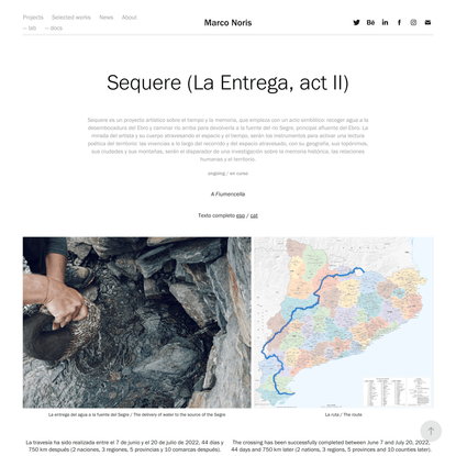 Marco Noris, visual artist - Sequere (La Entrega, act II)