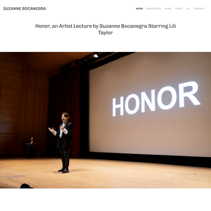 Honor, an Artist Lecture by Suzanne Bocanegra Starring Lili Taylor — SUZANNE BOCANEGRA