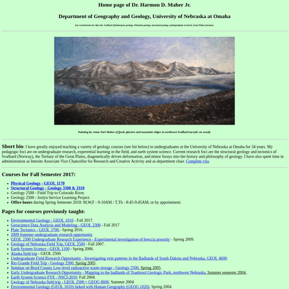 Dr. Harmon D. Maher Jr., courses, research, Spitsbergen
