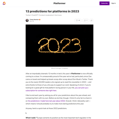 13 predictions for platforms in 2023