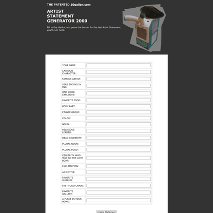 ARTIST STATEMENT GENERATOR 2000