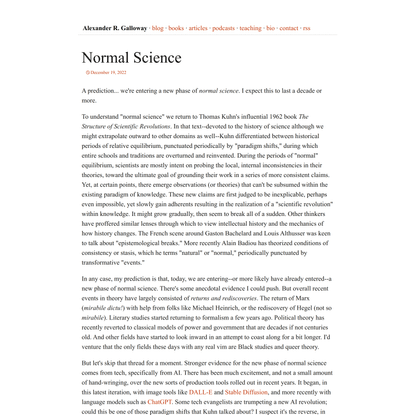 Normal Science | Alexander R. Galloway