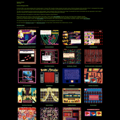 Suzanne Treister - Amiga Videogame Stills - menu