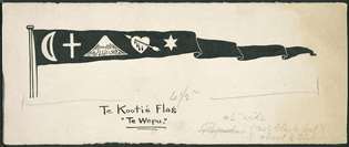 Te Kooti's flag Te Wepu (the whip)