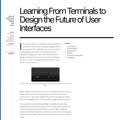 Learning From Terminals to Design the Future of User Interfaces