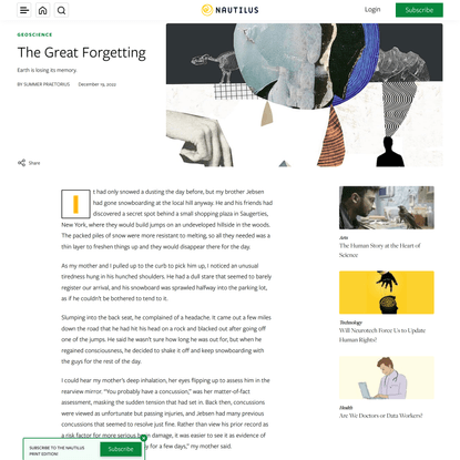 The Great Forgetting - Nautilus