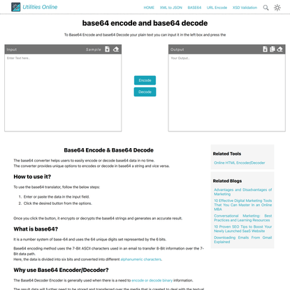 Base64 encode and base64 decode online