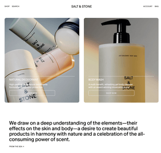 Salt & Stone store homepage