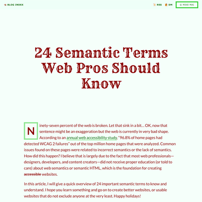 24 Semantic Terms Web Pros Should Know by Mike Mai | Command Shift 3