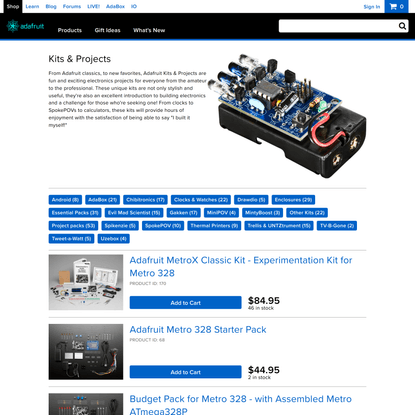Kits &amp; Projects Products Category on Adafruit Industries