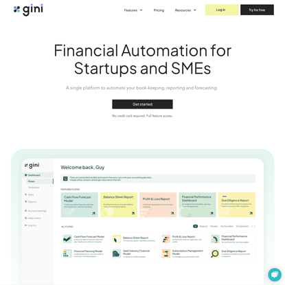 gini | Financial planning and forecasting in &lt;10 minutes